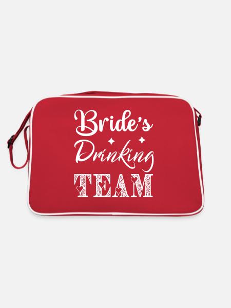 Team Bride Bride Flower Wreath Fleurs Engagement JGA - Sac Retro - rouge/blanc - Dos