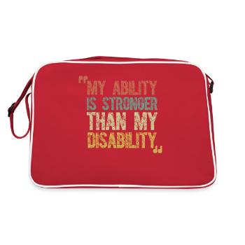 Handicap Disability Wheelchair Paraplegia Strong - Retro Bag - red/white - Back