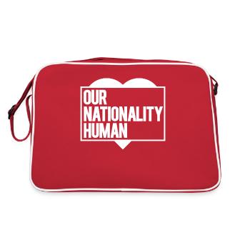 Nationality Man Against racism Human rights - Retro Bag - red/white - Back