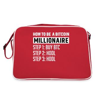 Bitcoin Plan B BTC Satoshi Crypto Hodl Maximalist - Retro Bag - red/white - Back