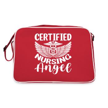 Ehefrau Mutter Krankenschwester Mom Medizin - Retro Tasche - Rot/Weiß - Hinten