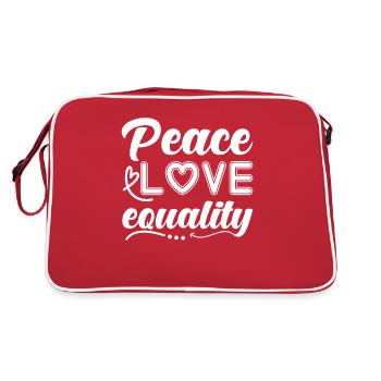 Peace Peace Love Peace World Peace - Retro Bag - red/white - Back