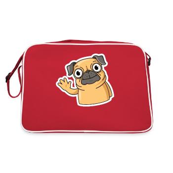 Mignon Pug Life Puppy Dog Owner Pug Love - Sac Retro - rouge/blanc - Dos