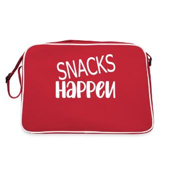 Snack Dinner Food Hungry Snacking - Retro Bag - red/white - Back