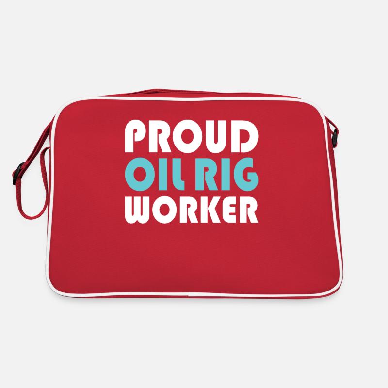 Bohrinsel Öl Gas Arbeiter Bohren Ölplattform Retro Tasche