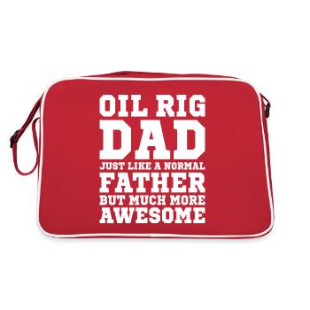 Plate-forme pétrolière Travailleur du gaz pétrolier forage plate-forme pétrolière père - Sac Retro - rouge/blanc - Dos