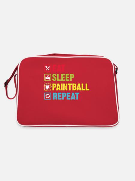 Paintball Cadeau Paintballer Paintball Player - Sac Retro - rouge/blanc - Dos