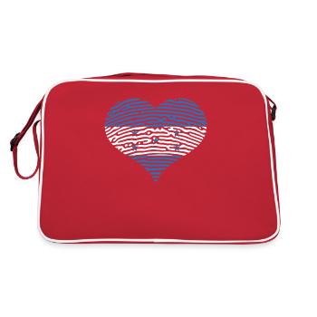 Drapeau national du Honduras République du Honduras Cœur - Sac Retro - rouge/blanc - Dos