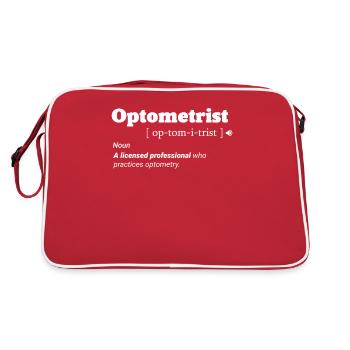 Augenoptiker Optometrist Optiker Augenarzt Kaffee - Retro Tasche - Rot/Weiß - Hinten