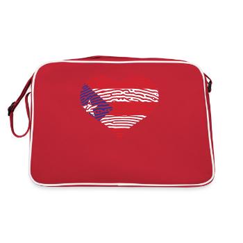 Porto Rico Vintage Flag Heart Caribbean Spanish - Sac Retro - rouge/blanc - Dos