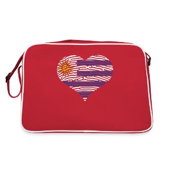 Uruguay Flag Heart Latin America Travel Holidays - Retro Bag - red/white - Back