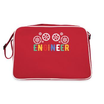 Engineer Brain Mechanical Engineering Electrical Engineering Math - Retro Bag - red/white - Back
