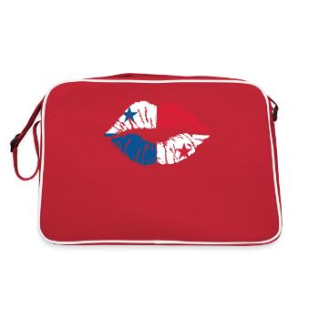 Panama herz Flagge Fahne Zentralamerika Kanal - Retro Tasche - Rot/Weiß - Hinten