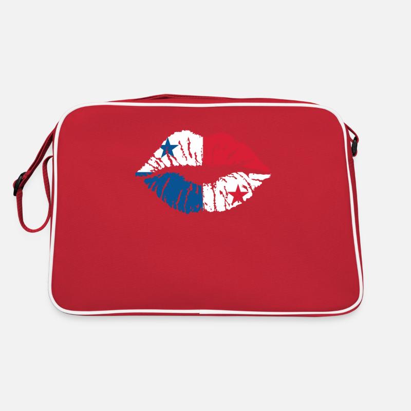 Drapeau du cœur du Panama Canal d’Amérique centrale Sac Retro