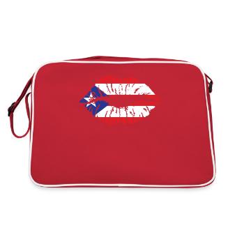 Porto Rico Vintage Flag Heart Caribbean Spanish - Sac Retro - rouge/blanc - Dos