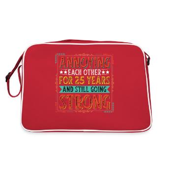 Silver Wedding 25 Years Married Wedding Anniversary - Retro Bag - red/white - Back
