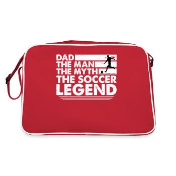 Vater Fußball Papa Fußballspieler - Retro Tasche - Rot/Weiß - Hinten