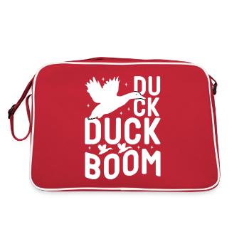Jagd Jäger Wild Wald Jagen Ente Natur Geschenk - Retro Tasche - Rot/Weiß - Hinten