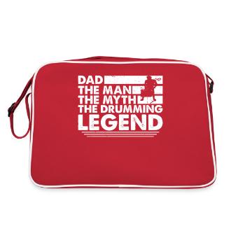 Batteur Père Batteur Batteur Papa - Sac Retro - rouge/blanc - Dos