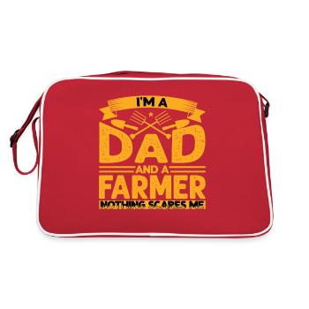 Farmer and dad gift father and farmer - Retro Bag - red/white - Back
