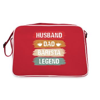 Bartender Barman Barista Gift Father Papa Dad - Retro Bag - red/white - Back