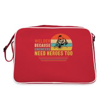 Welder Profession Heat Steel Gas TIG MAG Welding - Retro Bag - red/white - Back