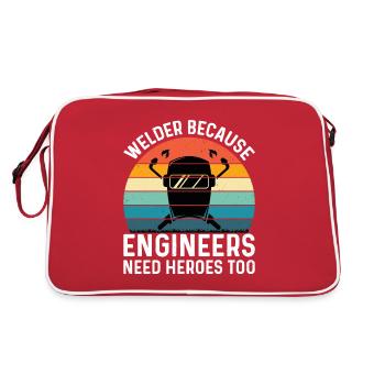 Welder Profession Heat Steel Gas TIG MAG Welding - Retro Bag - red/white - Back