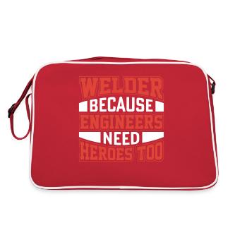 Welder Profession Heat Steel Gas TIG MAG Welding - Retro Bag - red/white - Back