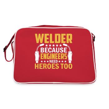 Welder Profession Heat Steel Gas TIG MAG Welding - Retro Bag - red/white - Back