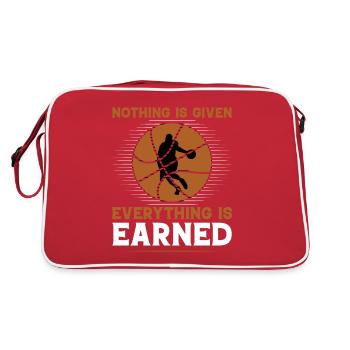 Basketballer Basketball Slamdunk BBall Korbleger - Retro Tasche - Rot/Weiß - Hinten