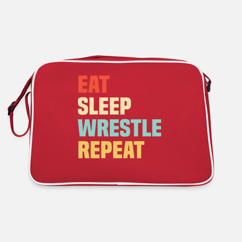 Wrestling Ringen Wrestler Ringer Geschenk - Retro Tasche - Rot/Weiß