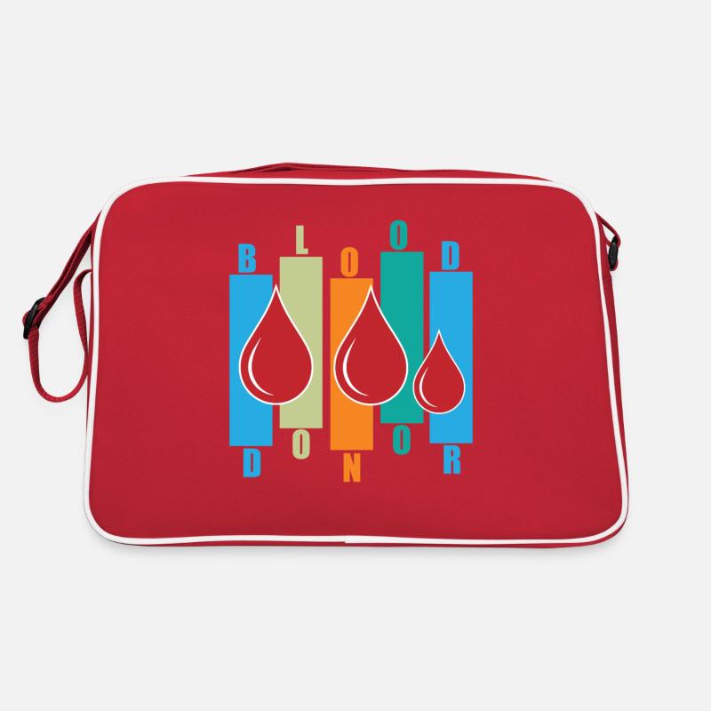 Blutspende Blutspenden Blutspender - Retro Tasche - Rot/Weiß