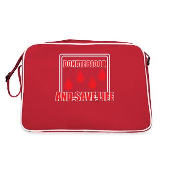 Blood donation Blood donations Blood donors - Retro Bag - red/white - Back