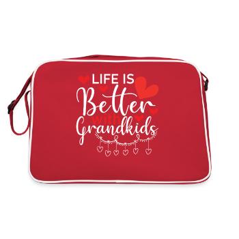 Grands-parents Petits-enfants Grand-père Grand-mère Petits-enfants - Sac Retro - rouge/blanc - Dos