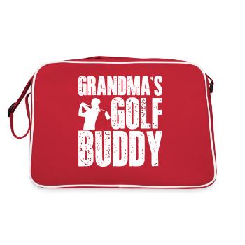 The Golf Grandma Grandmother Buddy Friend Grandchild - Retro Bag - red/white - Back
