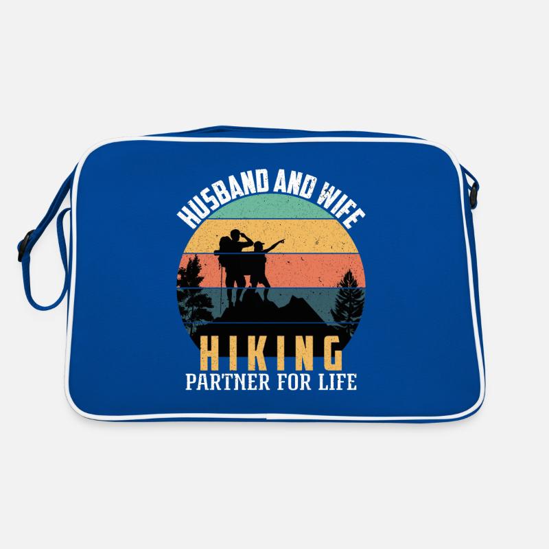 Paar Klettern Ehemann Ehefrau Wandern Bergsteigen Retro Tasche