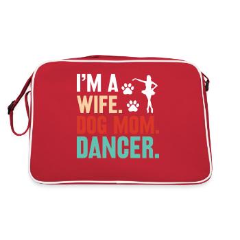 Maman Mère Chien Propriétaire Danseuse Danseur Femme - Sac Retro - rouge/blanc - Dos