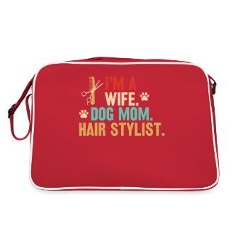 Femme Propriétaire de chien Coiffeur Coiffeur Coiffeur - Sac Retro - rouge/blanc - Dos
