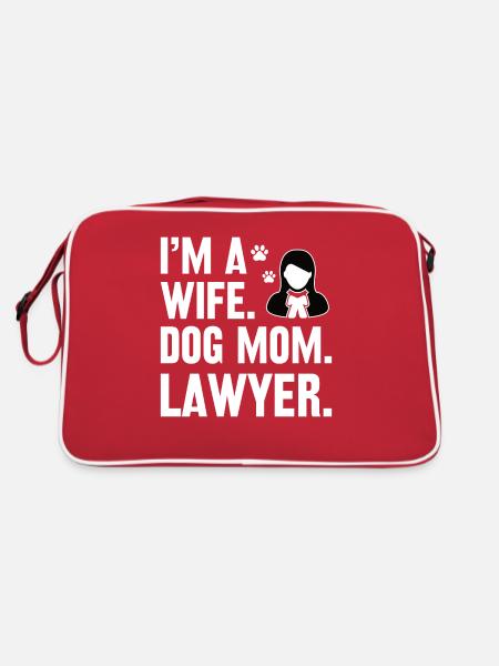 Wife Dog owner Lawyer Lawyer - Retro Bag - red/white - Back