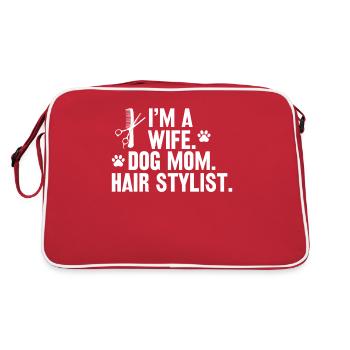 Femme Propriétaire de chien Coiffeur Coiffeur Coiffeur - Sac Retro - rouge/blanc - Dos