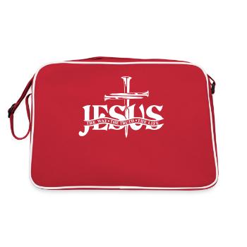 Christianisme Jésus Religion Foi Croix Prière - Sac Retro - rouge/blanc - Dos