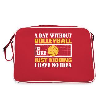 Volleyball Volley Aufschlag Volleyballspieler - Retro Tasche - Rot/Weiß - Hinten