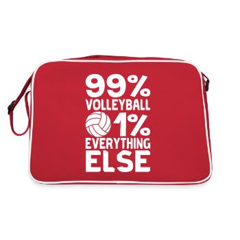 Volleyball Volley Aufschlag Volleyballspieler - Retro Tasche - Rot/Weiß - Hinten