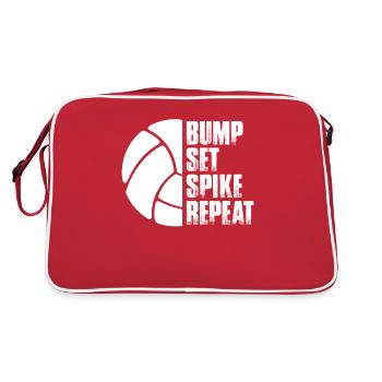 Volleyball Volley Aufschlag Volleyballspieler - Retro Tasche - Rot/Weiß - Hinten