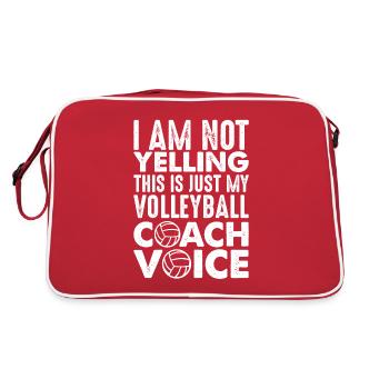 Volleyball Aufschlag Volleyballspieler Trainer - Retro Tasche - Rot/Weiß - Hinten