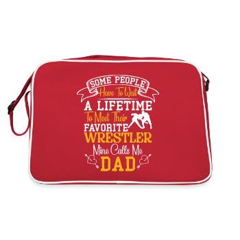 Wrestling Wrestling Wrestler Wrestler Gift Son - Retro Bag - red/white - Back