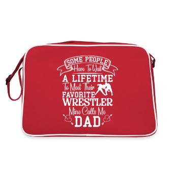 Wrestling Wrestling Wrestler Wrestler Gift Son - Retro Bag - red/white - Back