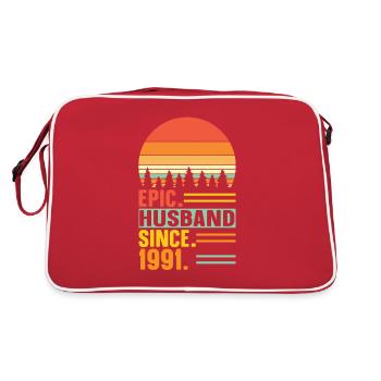 Meilleur mari depuis 1991 - Cadeau d’anniversaire - Sac Retro - rouge/blanc - Dos