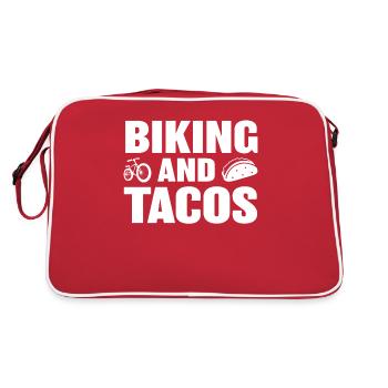 Fahrrad Fahren Mountain Bike Taco mtb - Retro Tasche - Rot/Weiß - Hinten