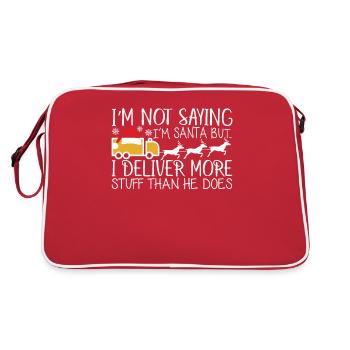 Deliverer Parcel Delivery Postman Gift - Retro Bag - red/white - Back